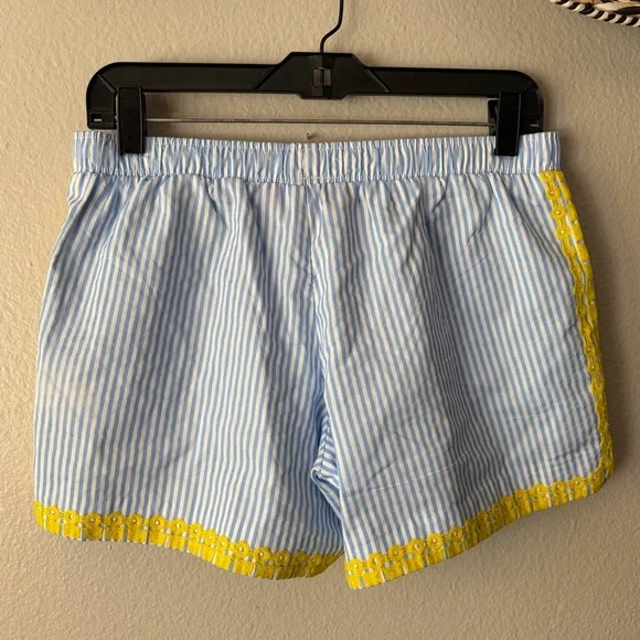 NWT Lilly Pulitzer Katia Embroidered Shorts Yellow Blue Swizzle Stripe Small - Picture 2 of 16